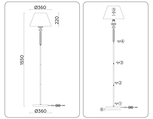 Торшер Ambrella light High Light LH71028 изображение 5 Торшер Ambrella light High Light LH71028 Фото № 5