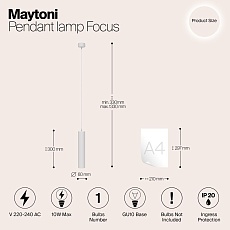 Подвесной светильник Maytoni Technical Focus P075PL-01W 1