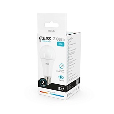 Лампа светодиодная Gauss E27 25W 4100K матовая 73225 4