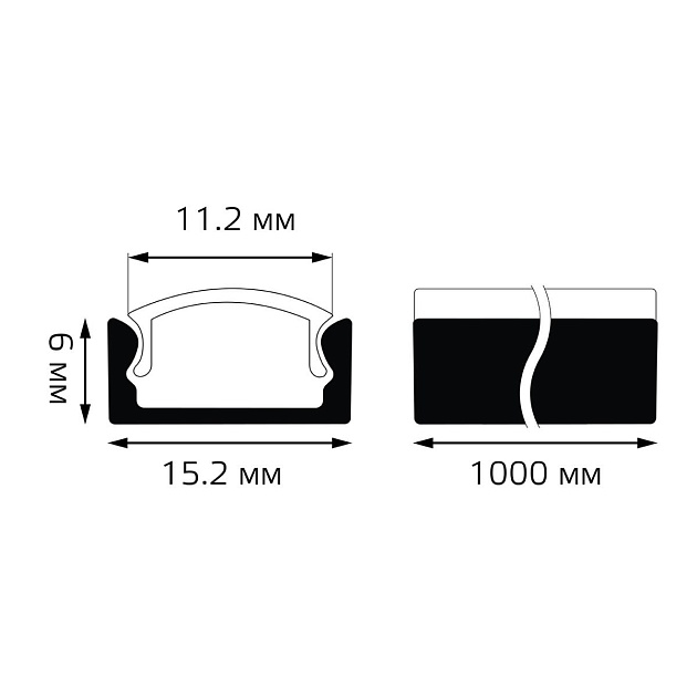 Профиль для светодиодной ленты прямой Gauss BT410 изображение 4 Профиль для светодиодной ленты прямой Gauss BT410 Фото № 4