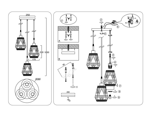 Светильник подвесной Ambrella light TRADITIONAL TR8522 Фото № 2