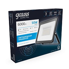 Прожектор светодиодный Gauss Qplus 50W 6500К 613511350 4