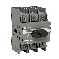 Рубильник 100A 3P c рукояткой управления для прямой установки TwinBlock EKF PROxima tb-100-3p-f
