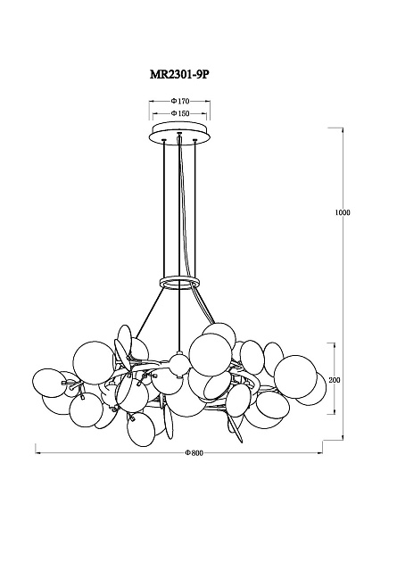 Подвесная люстра MyFar Flavia MR2301-9P Фото № 2