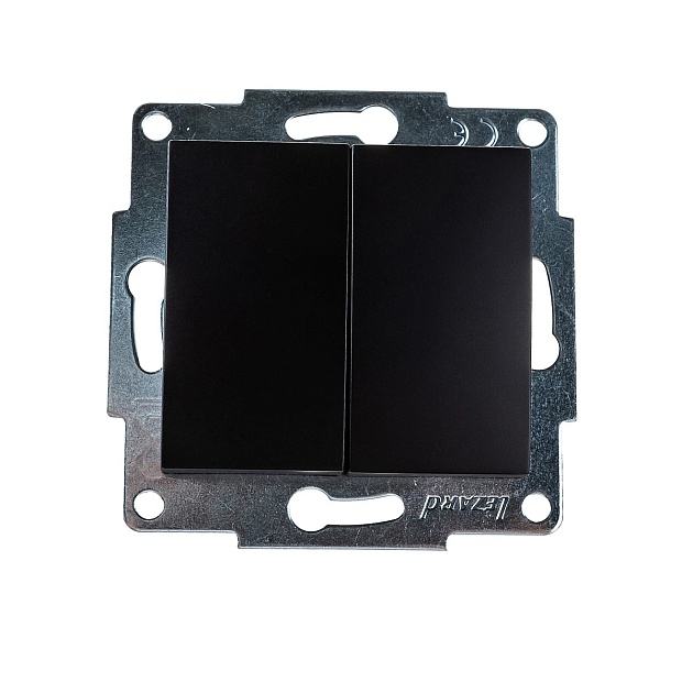 Выключатель двойной Lezard Karina черный 707-4288-101 Фото № 1