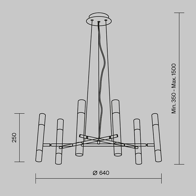 Подвесная люстра Maytoni Vigo MOD031PL-12B Фото № 2