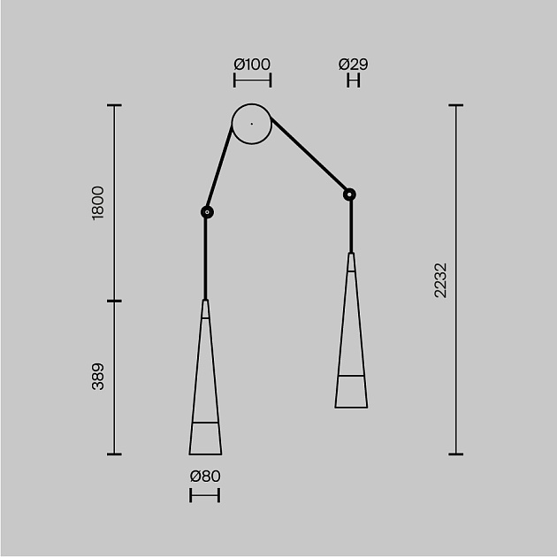 Подвесной светодиодный светильник Maytoni Sintesi P090WL-L24CH3K Фото № 2