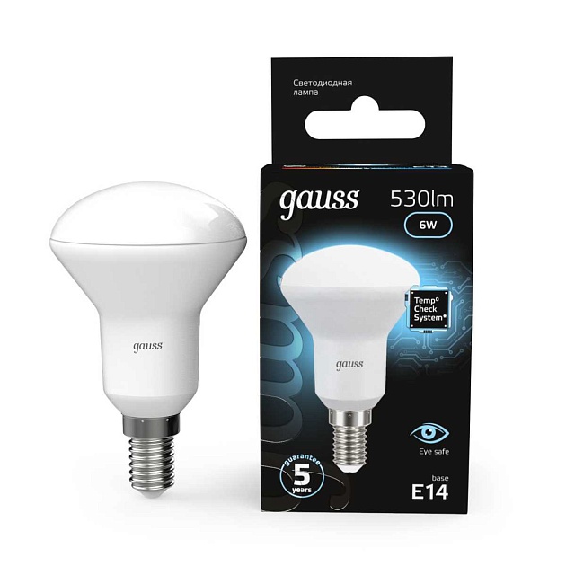 Лампа светодиодная рефлекторная Gauss E14 6W 4100K матовая 106001206 Фото № 2