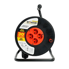 Удлинитель на катушке Stekker STD03-20-30 Standart 4-местный с/з ПВС 3*1,5, оранжевый, 16А, IP20,30м (29405) 50184 4