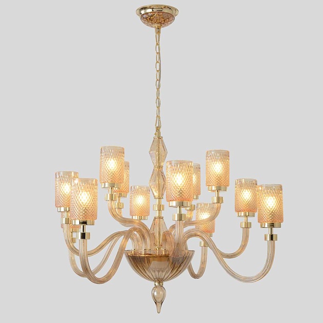Подвесная люстра Crystal Lux SILVESTRO SP12 AMBER Фото № 4