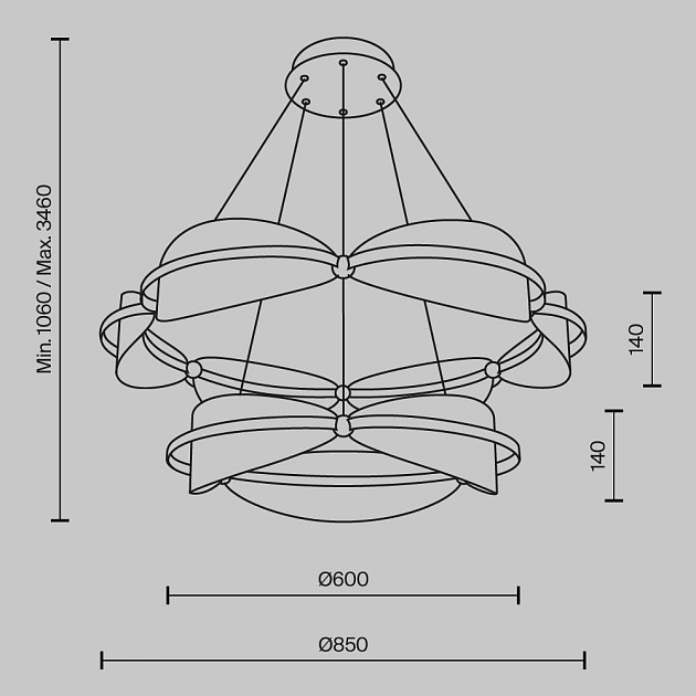 Подвесной светодиодный светильник Maytoni Breeze MOD281PL-L80BS3K Фото № 2