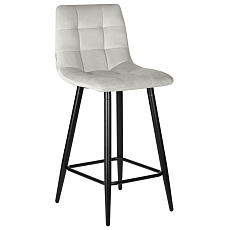 Стул полубарный DOBRIN OLIVIA (черные матовые ножки, светло-серый велюр (108-52)) 8078-1-LML OLIVIA