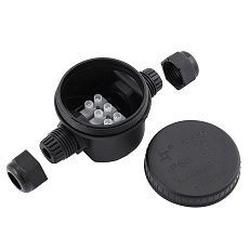 LD544 Коробка распределит. водонепрониц круглая 2 вых. с 3-конт.коннектором, 450V,106х64х46