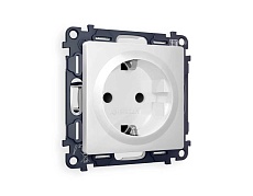Комплект механизма электрической розетки AMBRELLA VOLT ALFA Белый глянец с/з с шторками QUANT (AP1070, VM141) MA107010